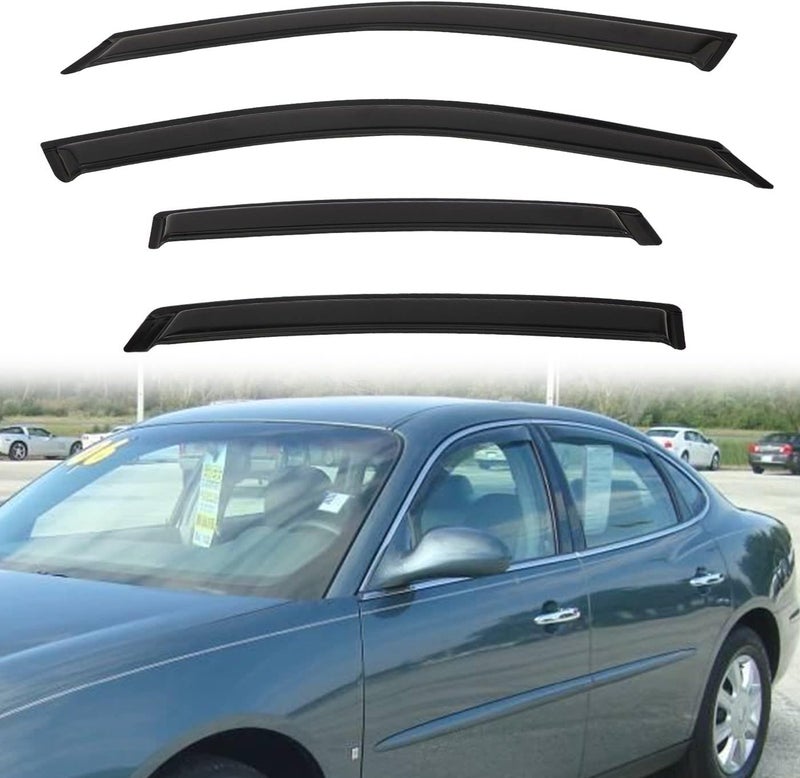 PLDDE Rain Guards Compatible with 2005-2009 Buick Lacrosse Tape-On Side Window Visor Wind Deflector Vent Visors Car Accessories 4pcs - Image 1